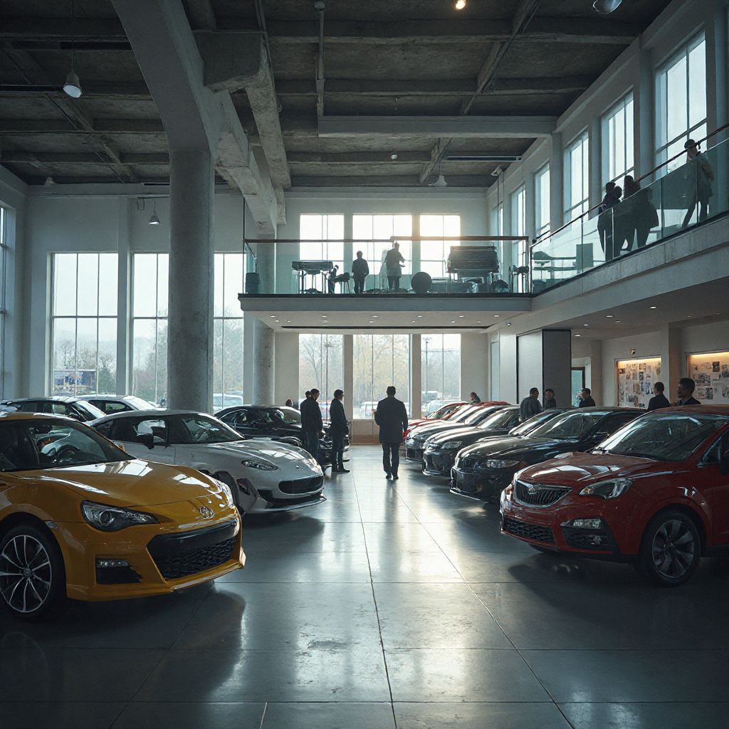 Showroom interno con vehículos seleccionados