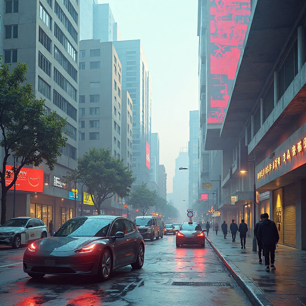 Representación futurista de la movilidad en Argentina 2025