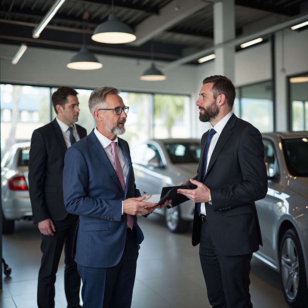 Especialista de AutoSelect negociando con concesionario